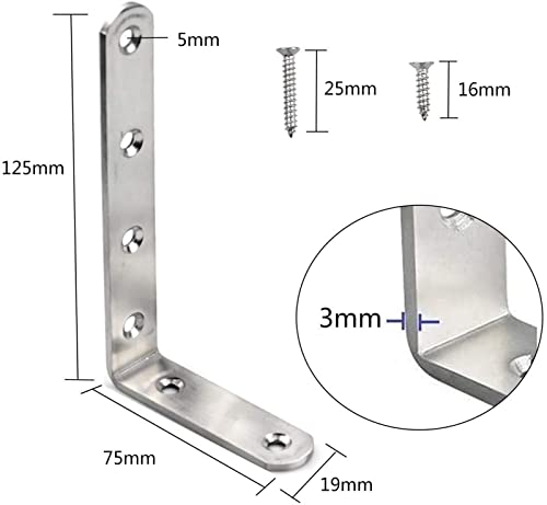 Équerre d'angle métal RJJ support mural fixation pièce angle droit fer - 6