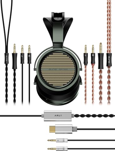 Aune SR7000 Full-Size Closed-Back Headphones with MLD Driver, Dynamic Driver, Detachable Cable, Over-Ear HiFi Hi-Res Audiophile Headphones for HiFi System, Home Audio, DAP with ARU1 DAC