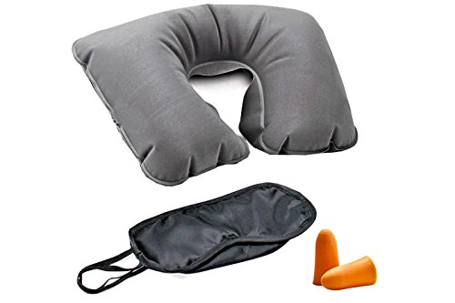 BES 11791 Set da Viaggio Cuscino, Mascherina, Tappi per Orecchie