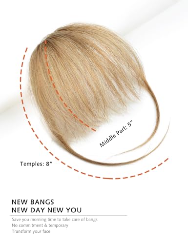 Dilusilk Bangs Hair Clip In Fringe Bangs Remy Real Human Hair Pieces For Women Daily Wear Wispy Bangs Dark Blonde thumb #1