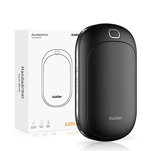 Taschenwärmer, Handwärmer Wiederaufladbar USB Powerbank 5200mAh Tragbarer Handwärmer Elektrisch, Ideales Wintergeschenk für Camping,