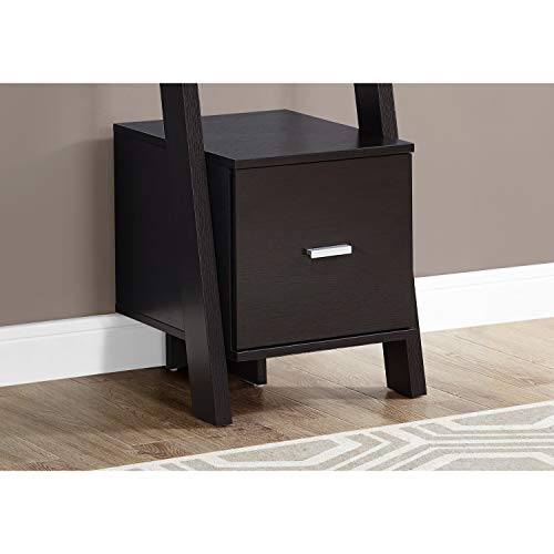 Monarch Specialties Bookshelf, Bookcase, Etagere, Corner, Ladder, 69" H, Office, Bedroom, Laminate, Brown, Contemporary, Modern #TOP4