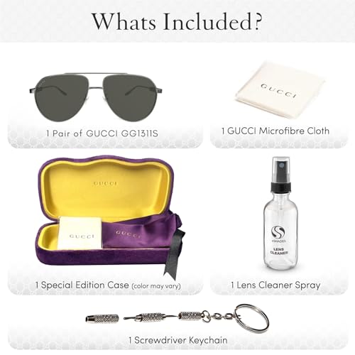 Gucci GG1311S Designer Pilot Aviator Shape Sunglasses: Aviator Frame Eyewear with Non-Polarized Lenses - Epitome of Luxury and Style2