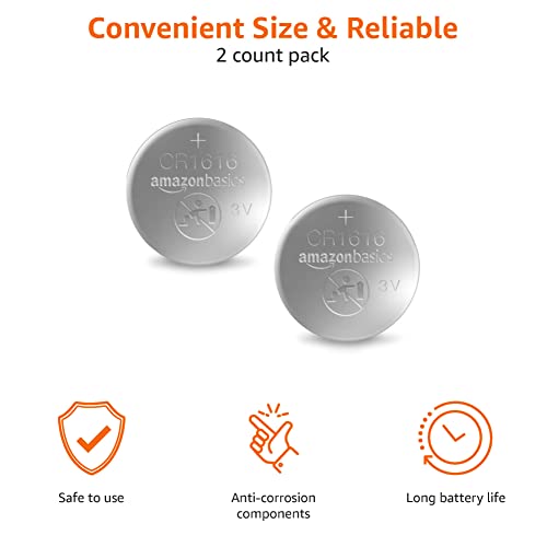 Knopfzelle CR1616 von Amazon Basics im 2er-Pack