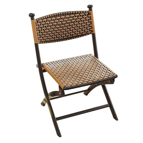 Mehrfarbige Rattan-Klappstühle mit Rückenlehne, tragbar, keine...