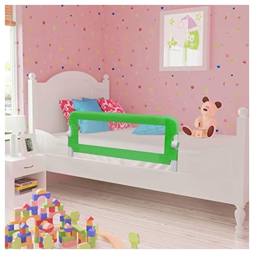 JUNZAI Barandilla de Seguridad Cama de niños, Barandilla Cama niños, Barrera Cuna, Defensa Extensible, Barandilla Sofa, 102x42 cm Verde
