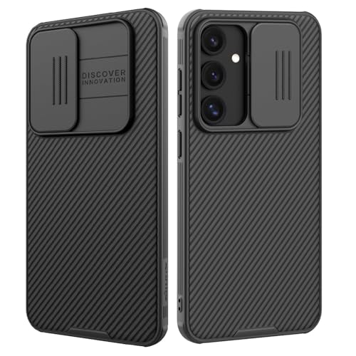 Image of Nilkin Classic Series Compatible for Samsung S24 FE Case with Camera Cover, [Camera Lens Protector] [Scratch-Resistant] [360 Full Protection] Shockproof Slim Phone Case (Black, S24-FE)