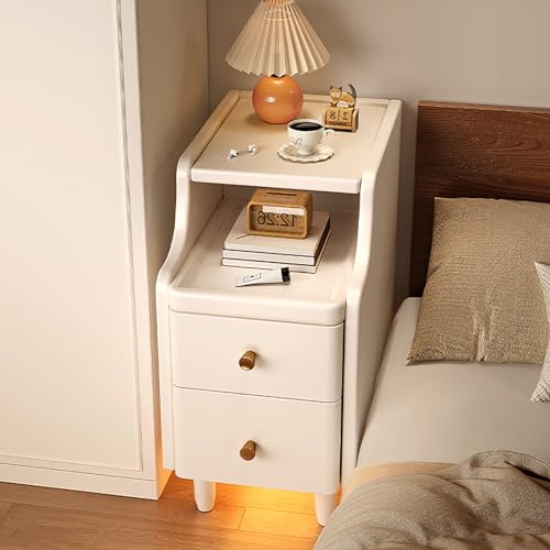 Table de chevet étroite avec 2 tiroirs pour optimiser les petits lits - 2