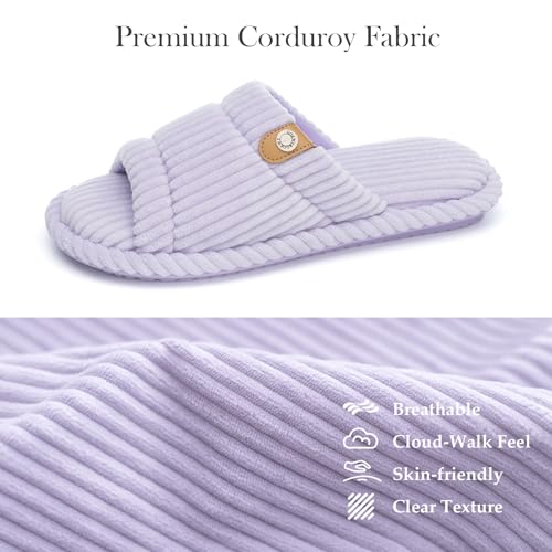 Image of GOEWY Fuzzy Open Toe Slippers for Women Indoor with Comfy Memory Foam