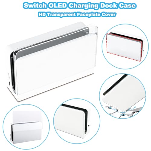 Coque de plaque frontale Switch OLED anti-rayures pour réparer et protéger le dock