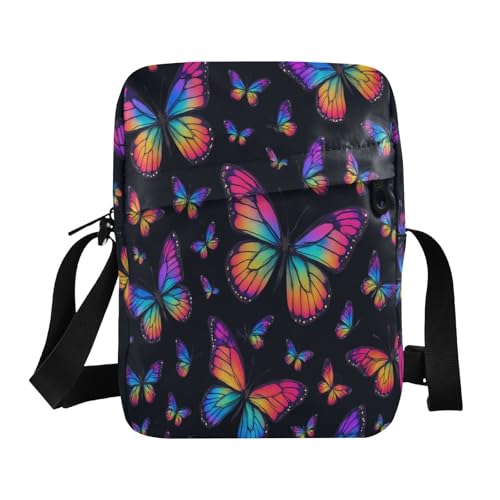 messenger bag for women crossbody bag men Lady Shoulder Handbags Adjustable Strap for Travel Travel- Butterfly Pattern - Large and Small Variations