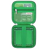 Supmay Hard Carrying Case for RG34XXSP/ RG35XXSP Retro Handheld Game Console/ Game Boy Advance SP, Retro Game Travel Storage Holder with Mesh Bag for GBA Sp Battery, SD Card, USB Charging Cable, Green