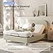 FLEXISPOT Queen All-in-One Adjustable Bed with Linen Upholstered Bed Frame, Soft Cloud Bed with Head & Foot Incline, Adjustable Headboard, Thick Foam Padding, 10-Year Warranty, Easy Assembly