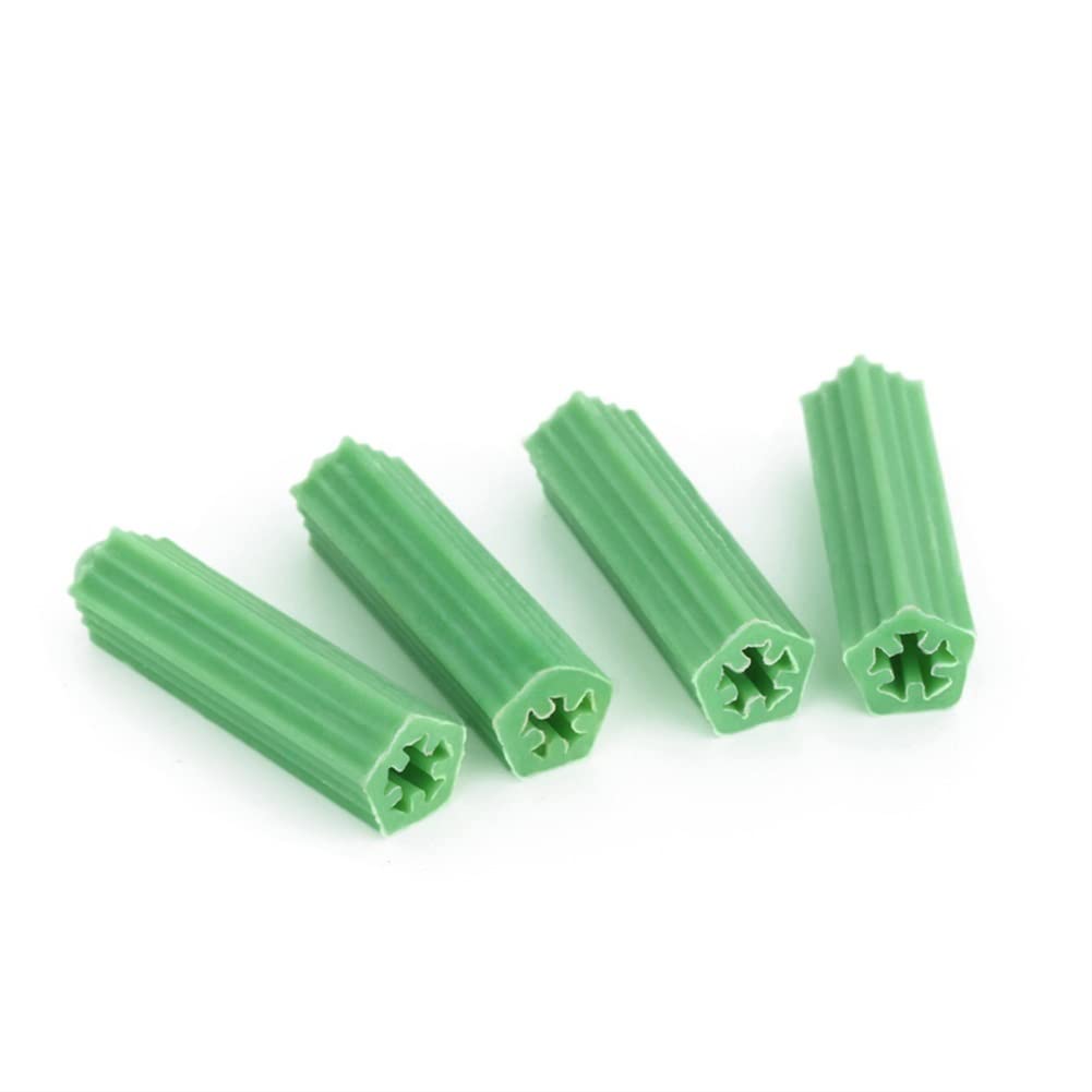 Bulloni ad espansione, 200 pezzi Verde Vite per muratura Fissaggio a muro Ancoraggio a muro Tubo di espansione Cartongesso Tappo a muro in plastica per muratura Trapano a secco Bulloni di ancoraggi