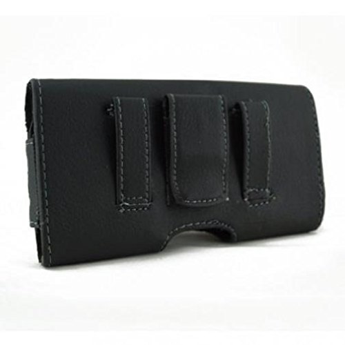 Black Horizontal Leather Case Cover Pouch Holster Belt Clip W Loops For Tracfone Lg 306G - Tracfone Lg 800G #TOP3