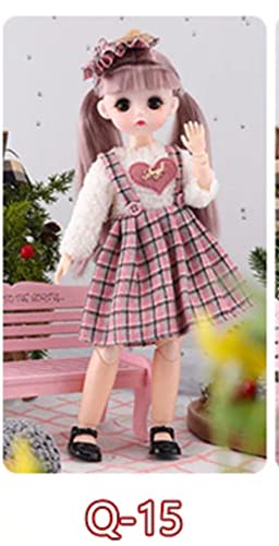 Image of DSR inch30CM Smart Doll (Pink Color ) Doll Toys with Full Set Clothes Shoes Wig Makeup Gift for Kids Gift All Day (Movable Joint-Small Doll-30CM(Purple+White))
