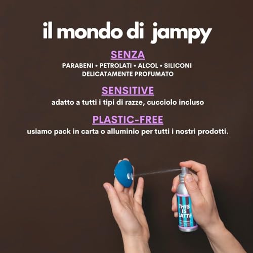 JAMPY Reinigungslotion für Hunde – Entfernt Gerüche & reinigt Augen, Ohren, Falten & Hautfalten – 98 % natürlich & hypoallergen – Mit Präbiotika & Granatapfelextrakt.