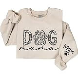FAITHWALLART Dog Mama Sweatshirt, Dog Mom Gift, Dog Mama Sweatshirt, Dog Mom Sweatshirt for Women, Dog Mama Sweater, Dog Parent Sweatshirt, Dog Lover Gift, Dog Mama Shirt, Dog Name on Sleeve Hoodie-3