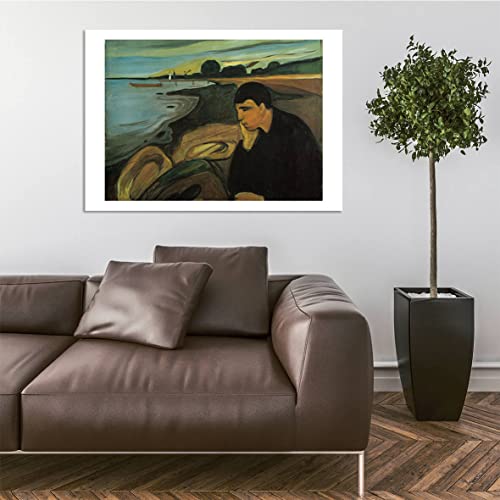 Melancholy de Edvard Munch petit format affiche impression dart mat sans cadre