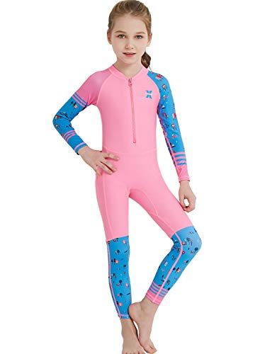 Image of DIVE & SAIL Kids One Piece Long Sleeve Swimsuit Sun Protection Sunsuit Rash Guard