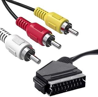 SCART to RCA Cable 1.5M, Mellbree Scart Male to 3 RCA Male Switchable Audio Video AV Adapter Cable Composite AV Connector Converter Cable Adaptor Changer, Audio/Video for TV DVD VCRs