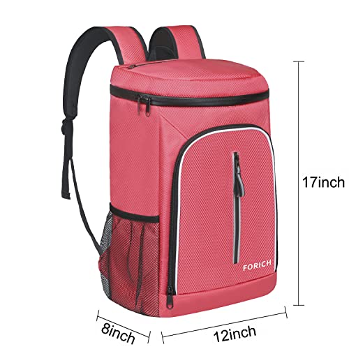 Image of FORICH Soft Cooler Backpack Insulated Waterproof Cooler Bag Leak Proof Portable Backpacks to Work Lunch Travel Beach Camping Hiking Picnic Fishing Beer for Men Women (Watermelon Red)