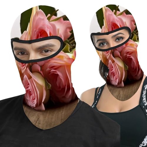 Pasamontaña térmico para hombre y mujer con estampado de rosas y flores, máscara facial para esquí, motocicleta y clima frío miniatura 1