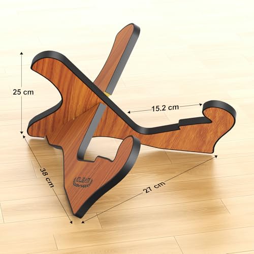 GLEAM Guitar Stand - Universal MDF Wooden for Acoustic Electric Guitar and Bass X-Frame Style Portable String Instrument Holder with Soft Foam Covering
