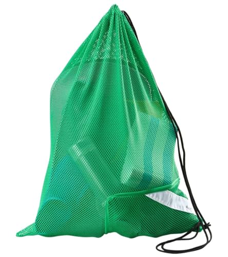 Sporti Mesh Swimming Bag with Zipper Pocket, 18 X 29.5 in - Kelly Green