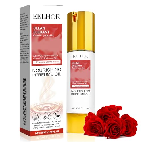 Perfume de aceite para mujer, 50 ml, aceite de perfume, aroma fresco y duradero, para mujer, con ingrediente botánico, perfume para mujer, rosa floral y fresca, regalo para mujeres