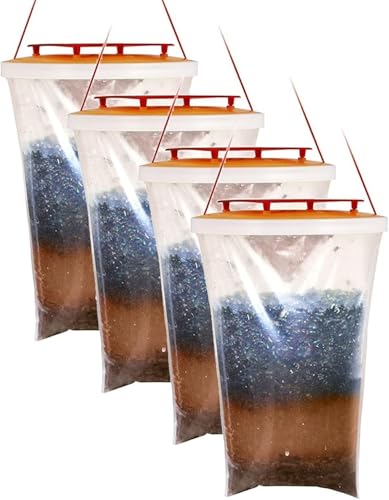 Trappola per Mosche, 4 Pezzi da Appendere All'Aperto di Grande capacità per Giardino, Cucina, Casa