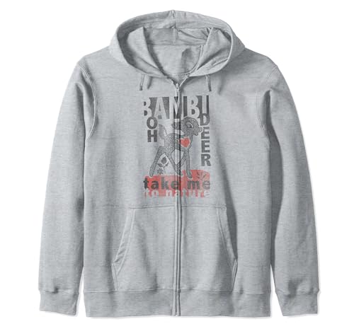 Hoodie zippé motif Bambi au cœur vintage | Coton premium et confort durable
