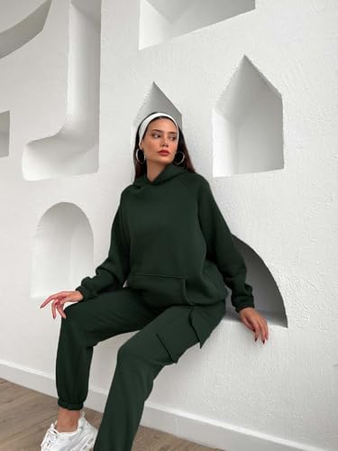 Image of KOTTY Women's Fleece Tracksuit | Comfortable Winter Coordset with Joggers & Hoodie | Soft Workout Wear for Walking, Trekking & Gym
