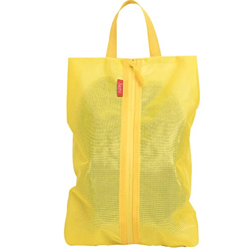 Sayu シューズケース 子供 シューズバッグ 上履き入れ 小学生 撥水加工 かわいい 男の子 女の子 保育園 幼稚園 入園グッズ Yellow,,26まで入れ可能