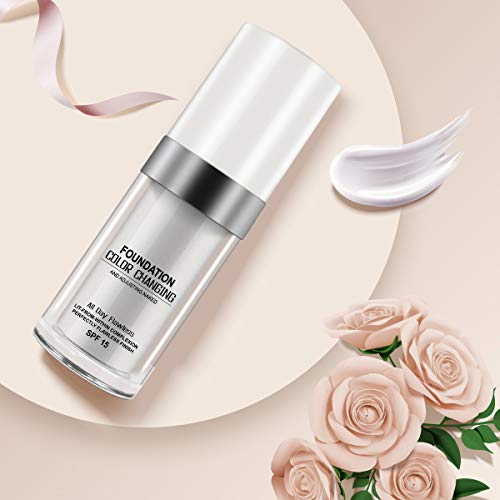 30Ml Flawless Colour Changing Warm Skin Tone Foundation,Naturally Blends Moisturizing Foundation Makeup,Long Lasting Waterproof Poreless Liquid Foundation Spf 15 For Face Makeup #TOP1
