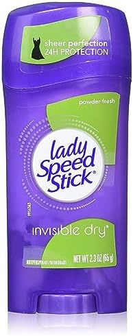 Lady Speed Stick Invisible Dry Antiperspirant & Deodorant, Powder Fresh, 2.3 oz, Purple