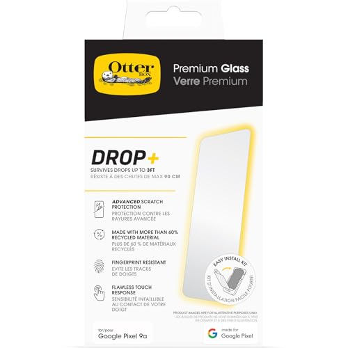 OtterBox Google Pixel 9a Premium Glass, Scratch Protection, Flawless Touch Response, Easy Installation, Shatter Resistant, Glass Screen Protector for Google Pixel - image 1