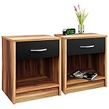 【 Ideale Komforthöhe 】Durch die Komforthöhe von 50cm sind die Nachtschränkchen bequem aus dem Bett erreichbar. Durch Ihre Höhe eignen sich die Schränkchen perfekt für Boxspringbetten.