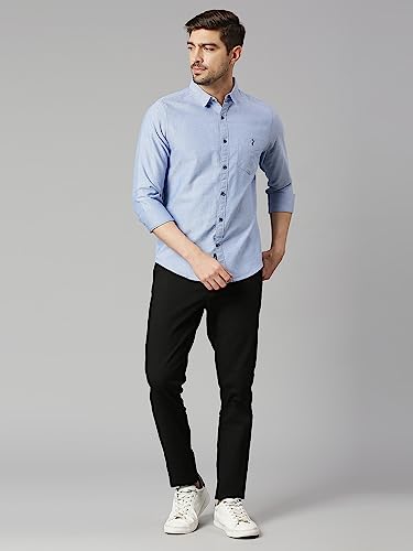 Image of Thomas Scott Men Premium Slim Fit Solid Cotton Twill Full Sleeve Shirt