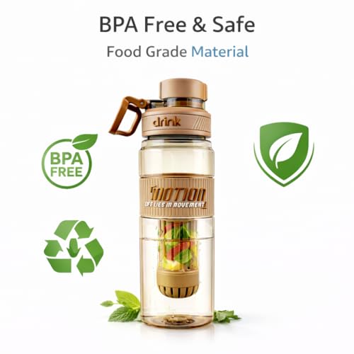 Image of Raawan 1000ml Detachable Food Infuser Water Bottle | BPA-Free, Food Grade & Reusable | Leakproof Wide Mouth Bottle | Freezer & Fridge Safe | Durable & Stylish for Gym, Travel & Kitchen