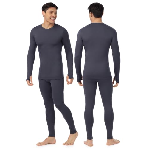 Image of Cuddl Duds Heavyweight 2 Piece Sets Base Layer Thermal Underwear for Men | Winter Clothing, Fleece Lined Long Sleeve Top & Leggings, Soft Lounge Set for Cold Weather, Moisture Wicking Heat Retention