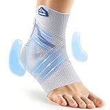 JAPSERUNA Ankle Brace for Women Men with Gel Pad 3D Knit-Ankle Compression Sleeve and Adjustable Strap, Ankle Support wrap for Sprain, Sports, Volleyball, Pain Relief, Swelling