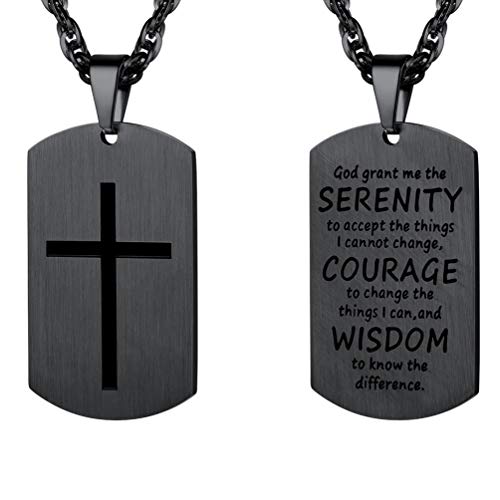 PROSTEEL Cross Necklace for Men Women, 316L Stainless Steel Dog Tag Cross/Dog Tags Military, Jesus Crucifix, Snake Cross, Black/Gold/Silver/Rose Gold/Blue Tone Cross Pendant, Come with Box B