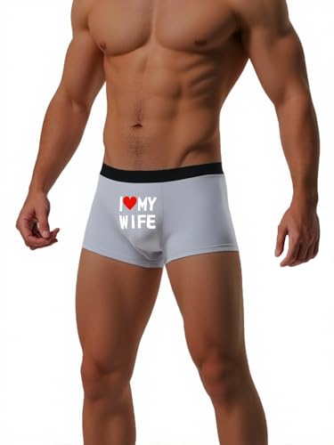 Men's Funny Love My Wife Seamless Boxer Briefs Breathable Stretch Fabric Comfortable and Supportive for Running and Gym4