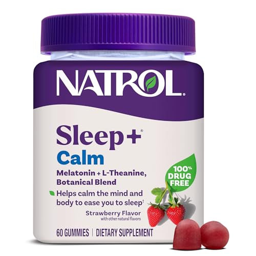 Natrol Sleep+ Calm Melatonin Gummies for Adults, Sleep Gummies,...
