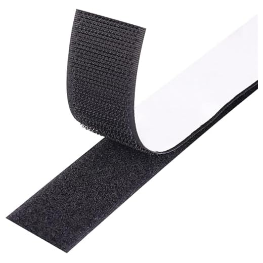 Adhesive Hook and Loop Tape, 3.3ft X 0.8in, Sticky Back Fastener, Reusable Heavy Duty Adhesive Tape for Indoors Outdoors Arts Crafts Home and Office Black
