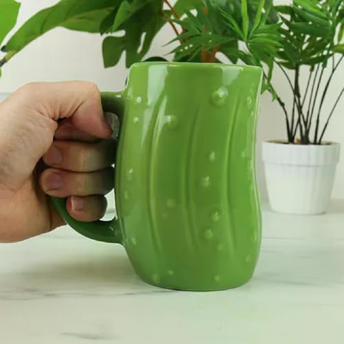 Tazón grande de cerámica en forma de pepinillo verde miniatura 7
