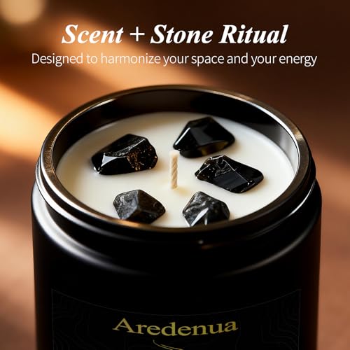 Image of Cedar Candle | Scented Candle Gifts for Women Men, Aromatherapy Candles with Crystals - 7oz Soy Candles for Home Scented - Birthday Gifts for Mom, Sister, Friends, Meditation, Yoga, Relaxation