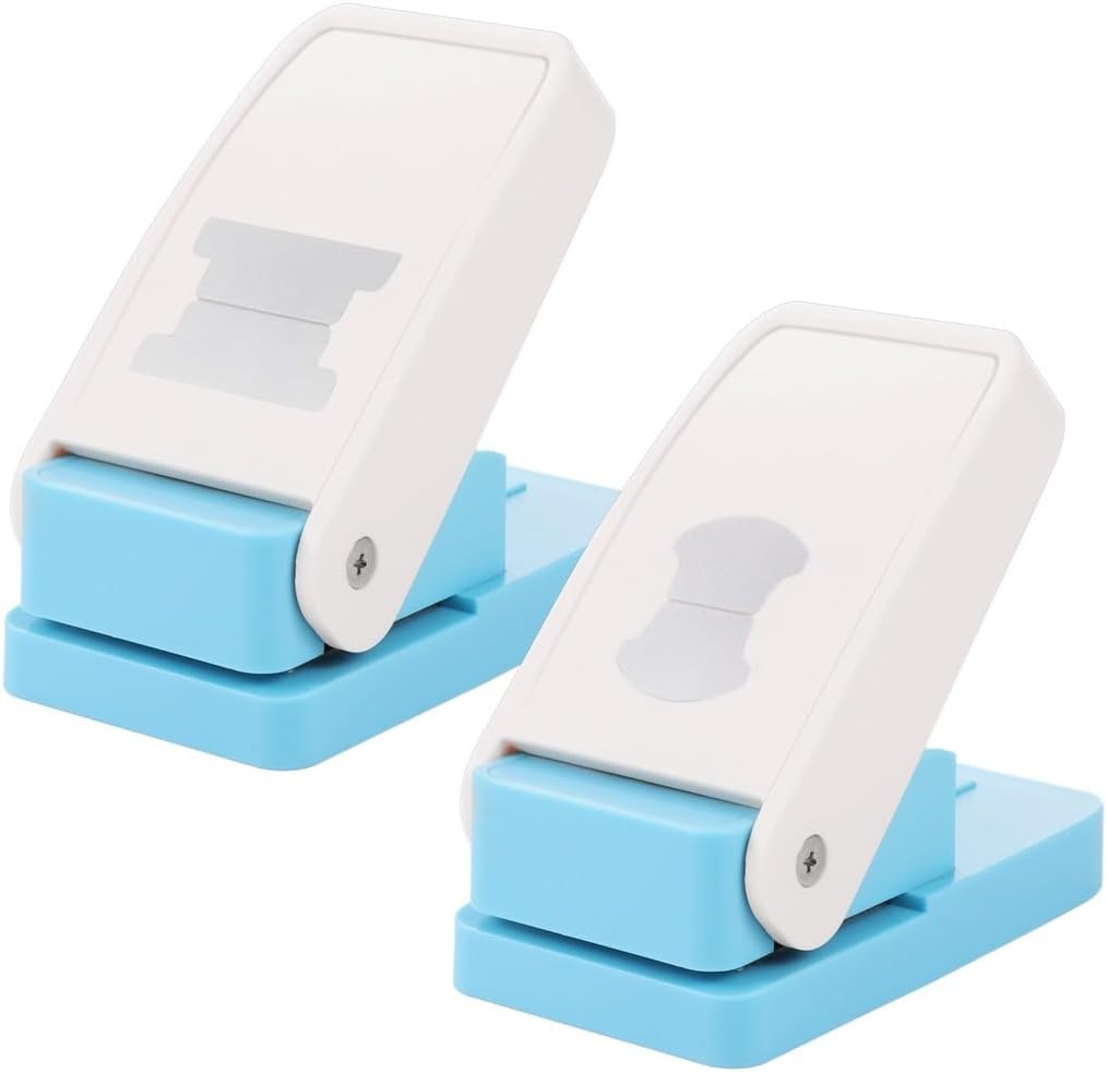2 Pcs DIY File Tab Punch Set, 1.5In Index Punchers, Label Tag Paper Cutter Tools for Crafting, Scrapbook, Card Making