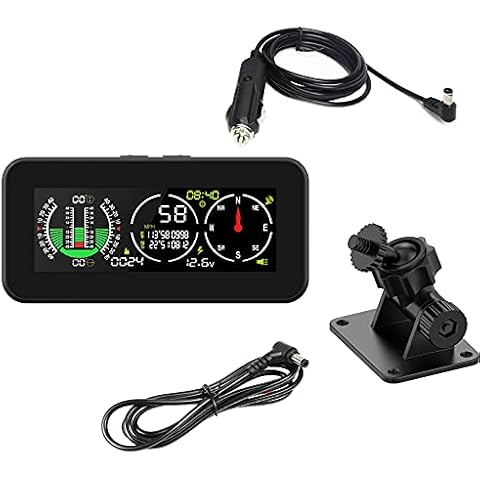 GPS Inclinometer Car Clinometer Jeep for DC10V-30V Off-Road Vehicles,MOTOCOCHE Speedometer Automotive Slope Meter with Coordinates Display Cover